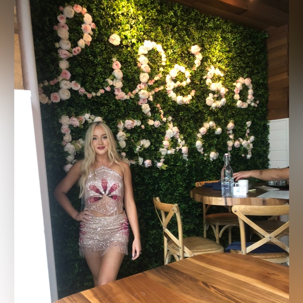 SOLD OUT Tularosa Bellini Sequin Top & Skort SET in Cherry Blossom Size Small